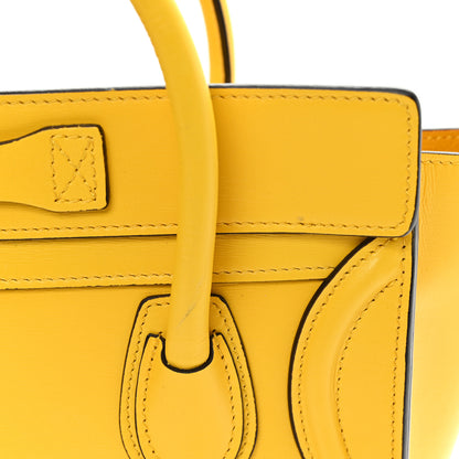 Celine Smooth Calfskin Nano Luggage Yellow 10 of 10