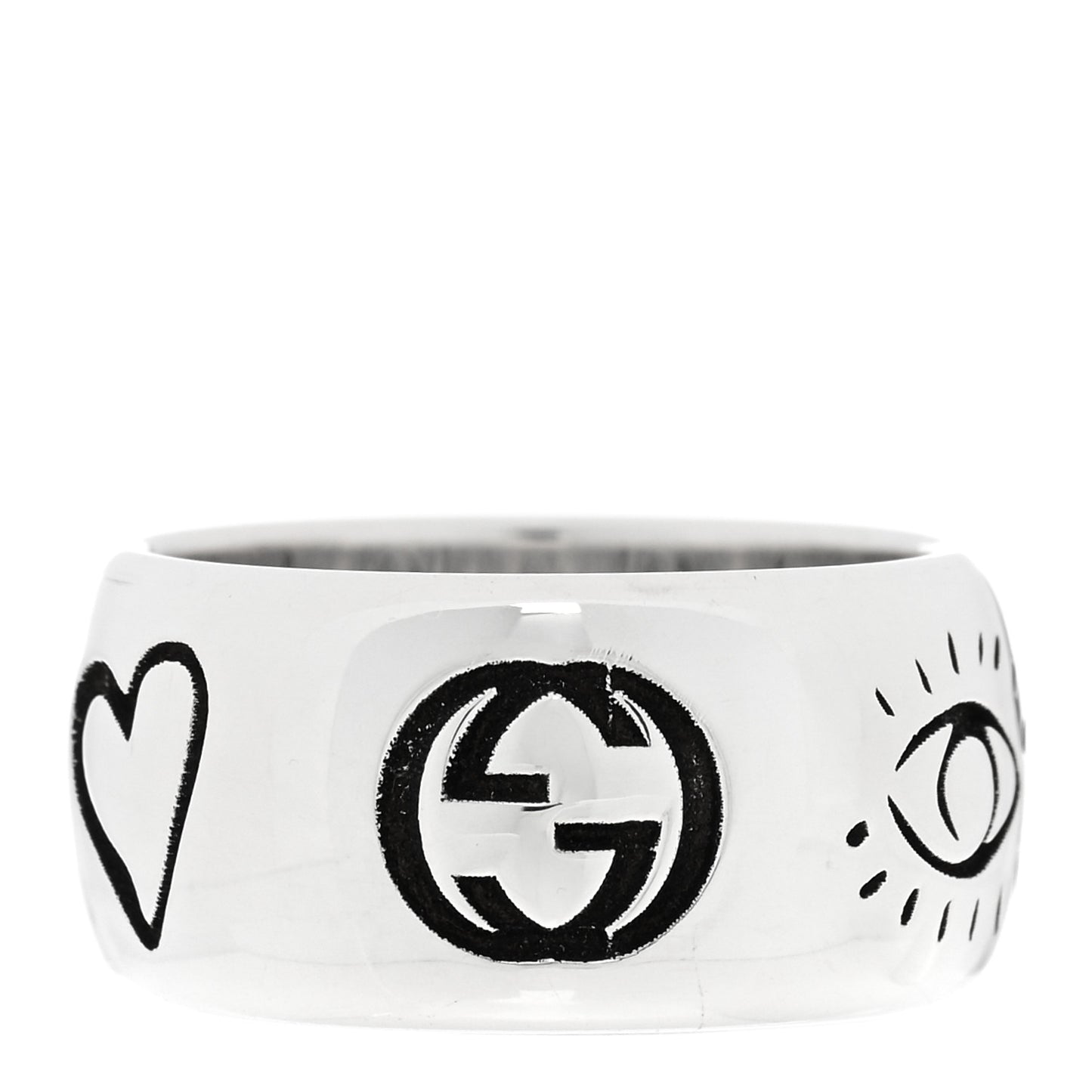 Sterling Silver Wide Blind for Love Band Ring 48 4.5
