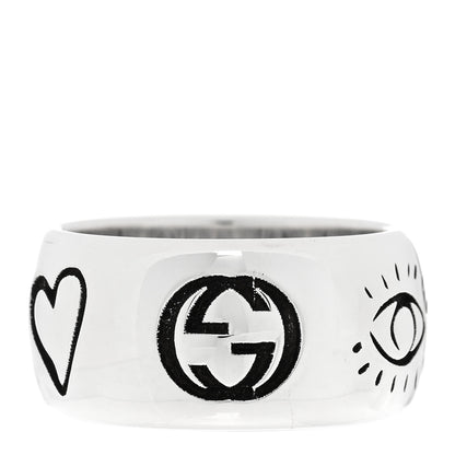 Gucci Sterling Silver Wide Blind for Love Band Ring 48 4.5 3 of 4