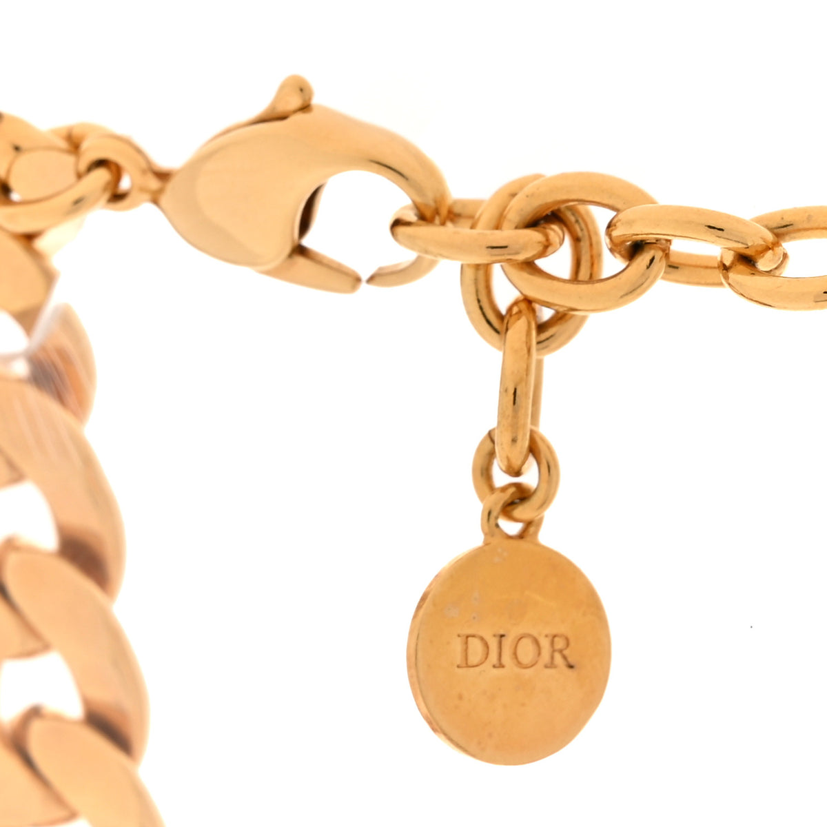 Christian Dior Metal Danseuse Etoile Chain Choker Necklace Gold 4 of 5