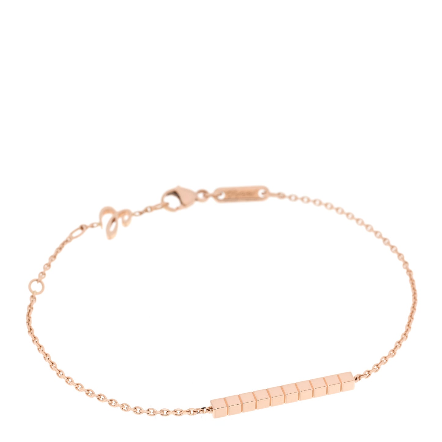 18K Rose Gold Ice Cube Station Bracelet