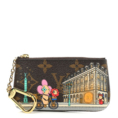Louis Vuitton Monogram 2022 Christmas Animation Paris Key Pouch Pink 1 of 7