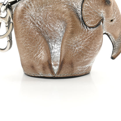 Loewe Metallic Calfskin Mini Elephant Coin Purse Silver 8 of 12