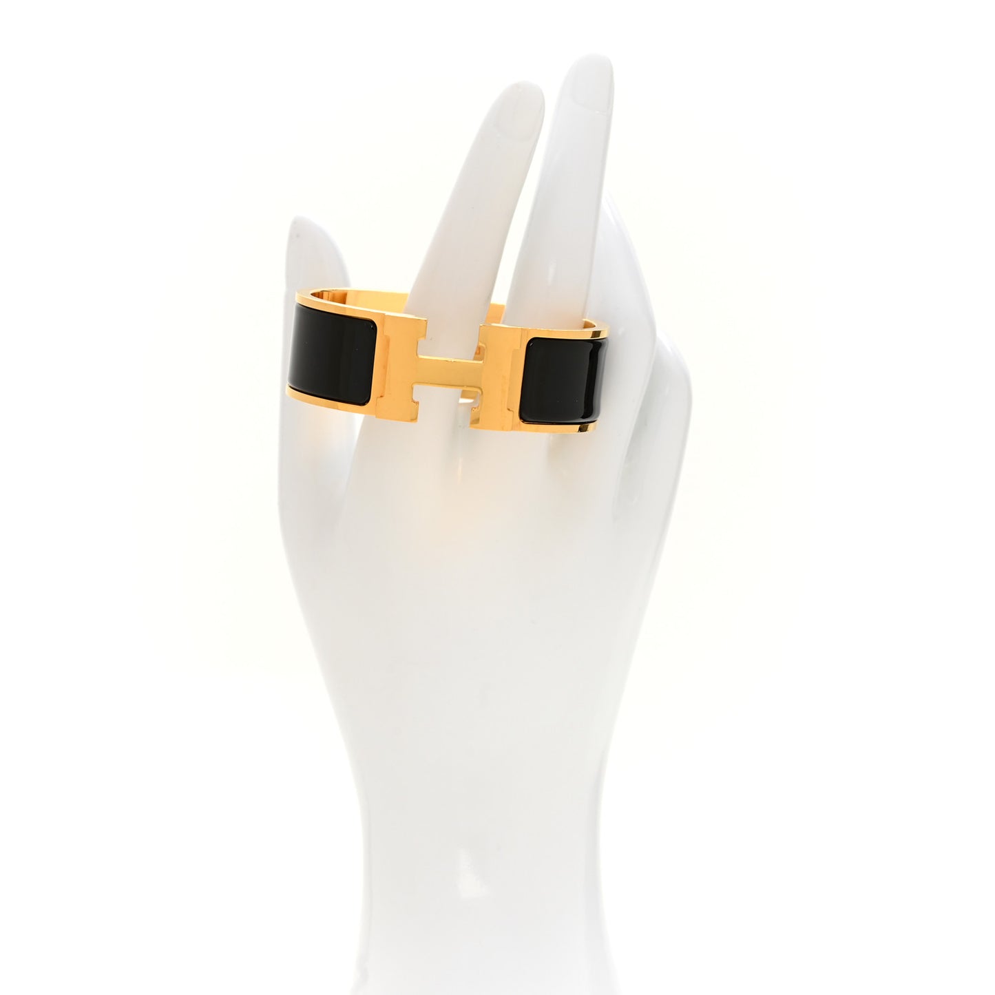 Enamel Wide Clic Clac H Bracelet PM Black