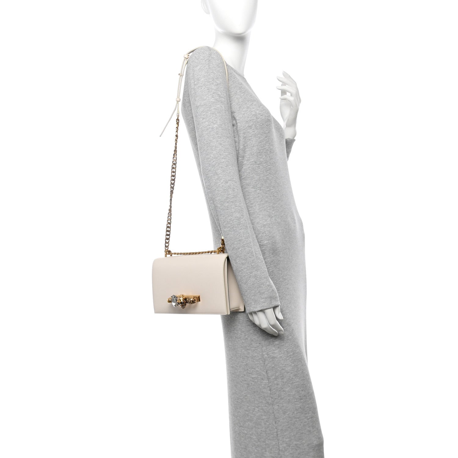 Alexander McQueen Calfskin Knuckle Crossbody White 2 of 12