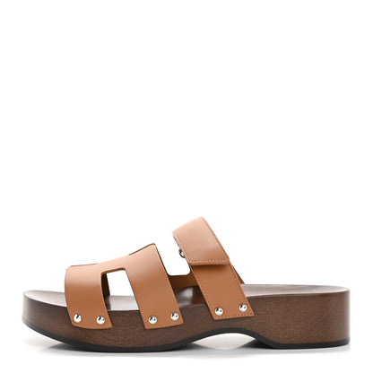Hermes Calfskin Womens Kos Clog 40 Naturel 1 of 10