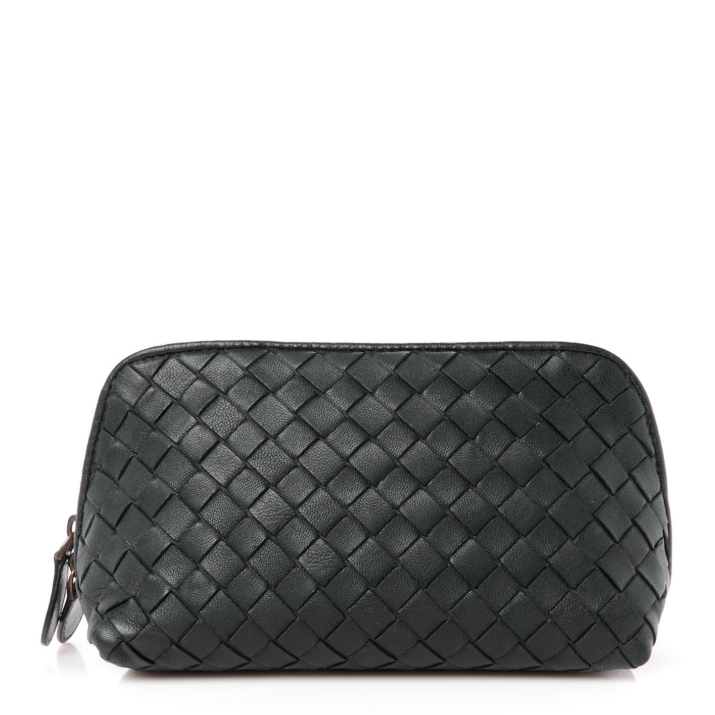 Nappa Intrecciato Small Cosmetic Pouch Black