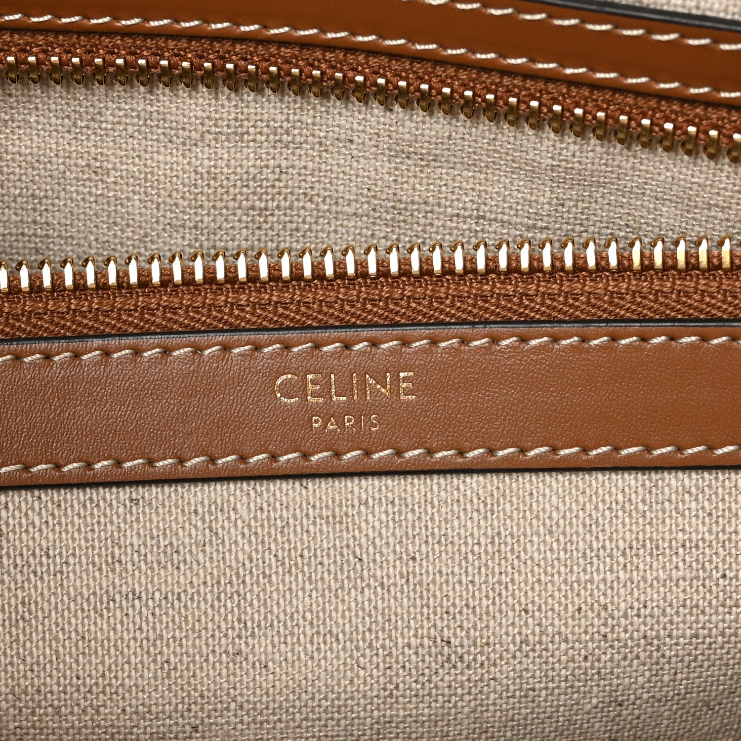 Celine Canvas Calfskin Triomphe Embroidered Horizontal Cabas Navy Blue 6 of 10
