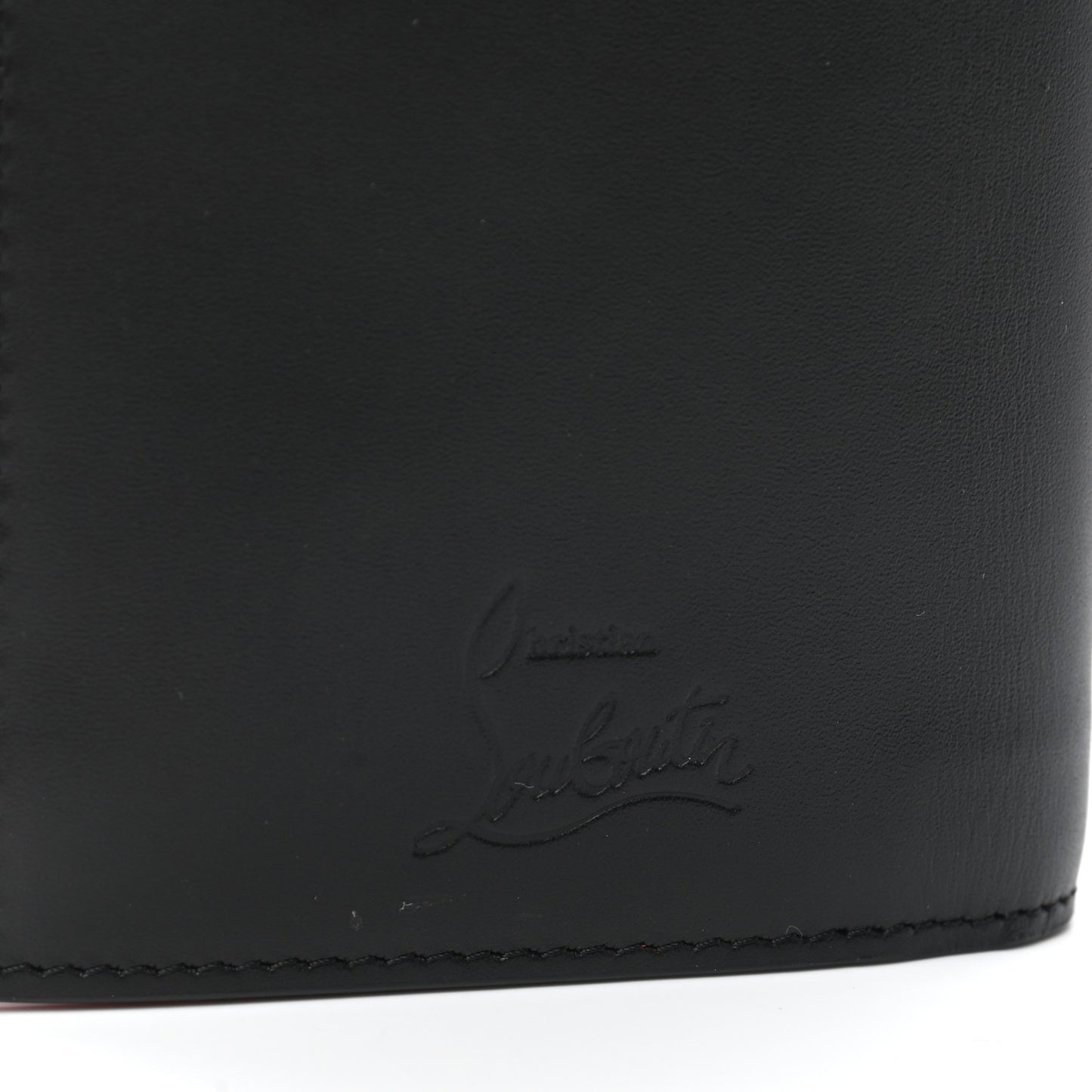 Calfskin Spiked Bi-Fold Wallet Black