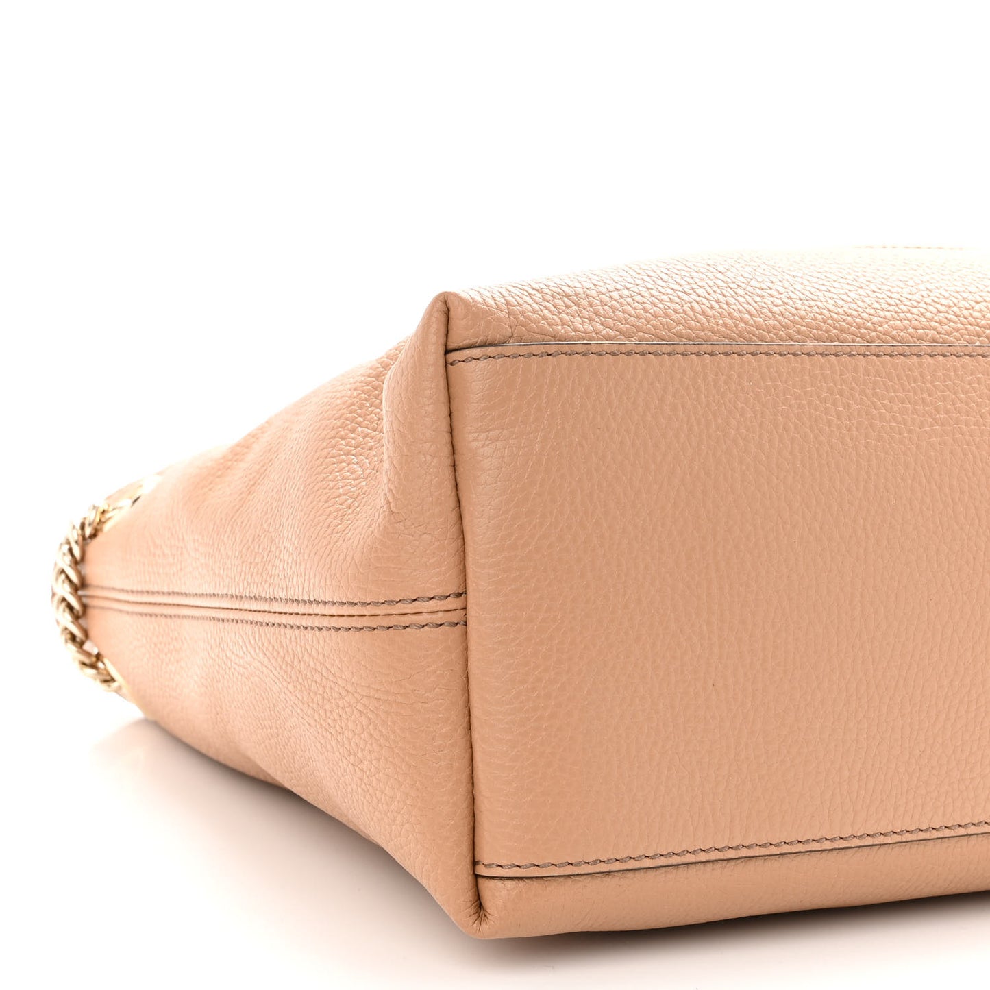 Pebbled Calfskin Medium Soho Chain Shoulder Bag Camelia
