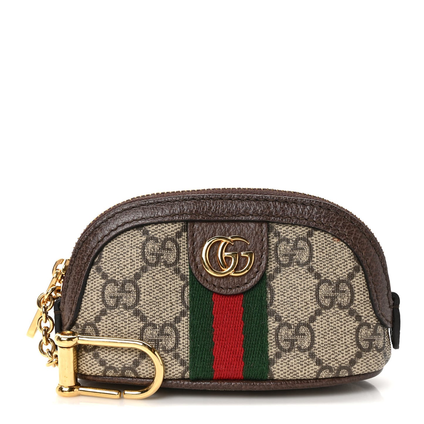 GG Supreme Monogram Web Ophidia Dome Key Pouch Beige New Acero