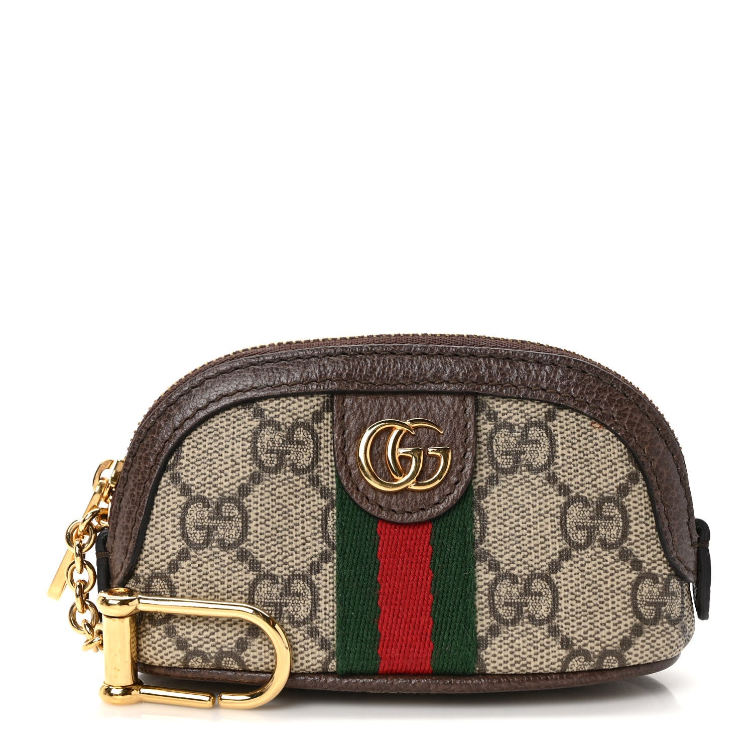 Gucci GG Supreme Monogram Web Ophidia Dome Key Pouch Beige New Acero 1 of 7