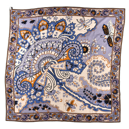 Hermes Cashmere Silk Paisley Shawl 140 Naturel Lavender Gold 1 of 3