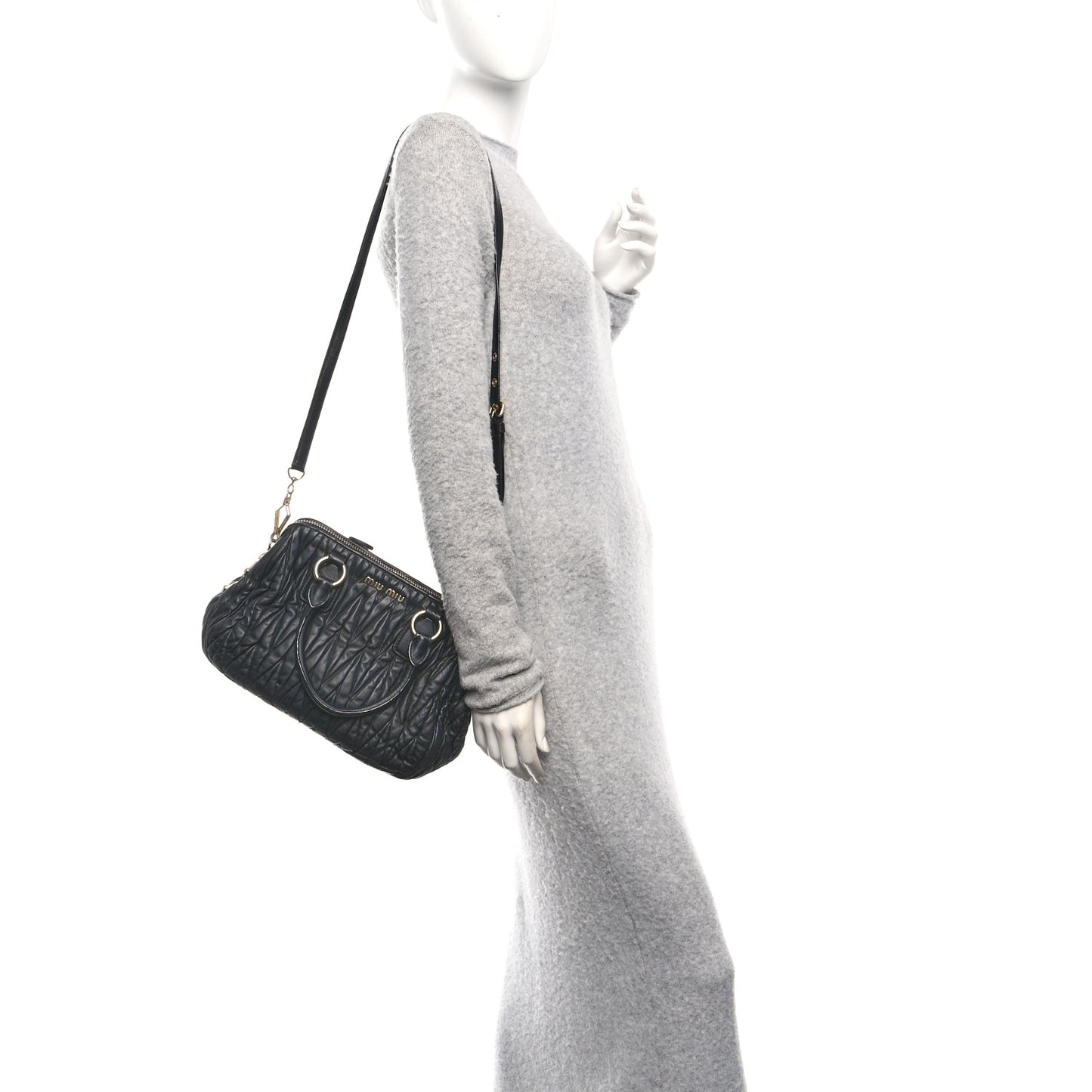 Nappa Matelasse Top Handle Black