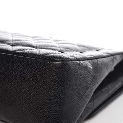 Chanel Caviar Quilted Jumbo Single Flap Black 13 of 15