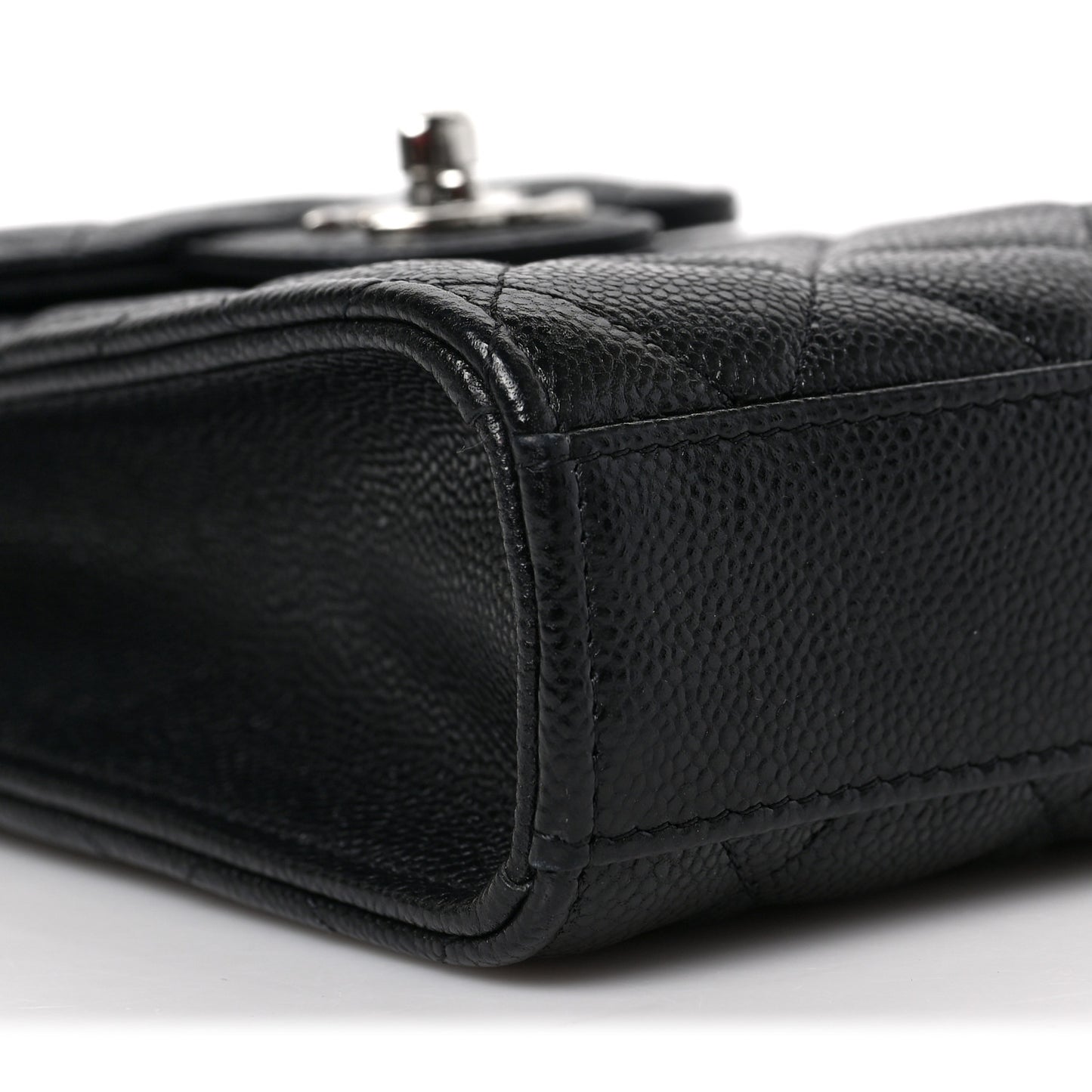 Caviar Quilted Classic Phone Holder Black