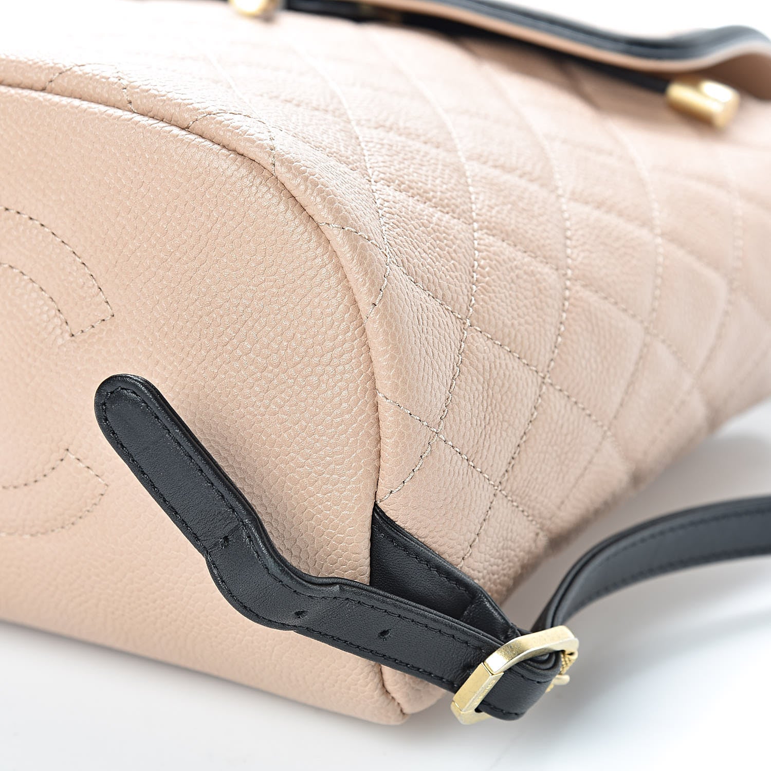 Chanel Caviar Quilted Filigree Backpack Beige Black 11 of 12