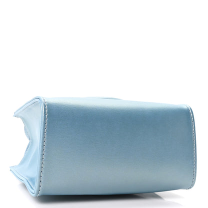 Telfar Metallic Vegan Leather Small Shopping Bag Blue Ray 4 of 10
