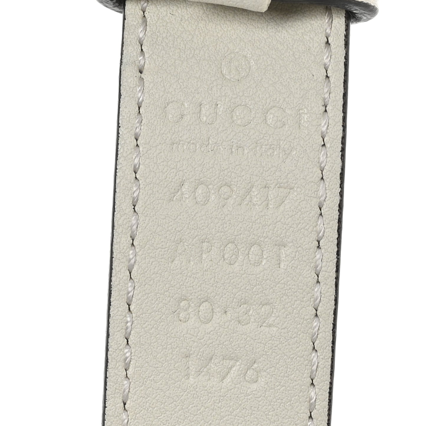 Calfskin Double G 20mm Belt 80 32 Mystic White