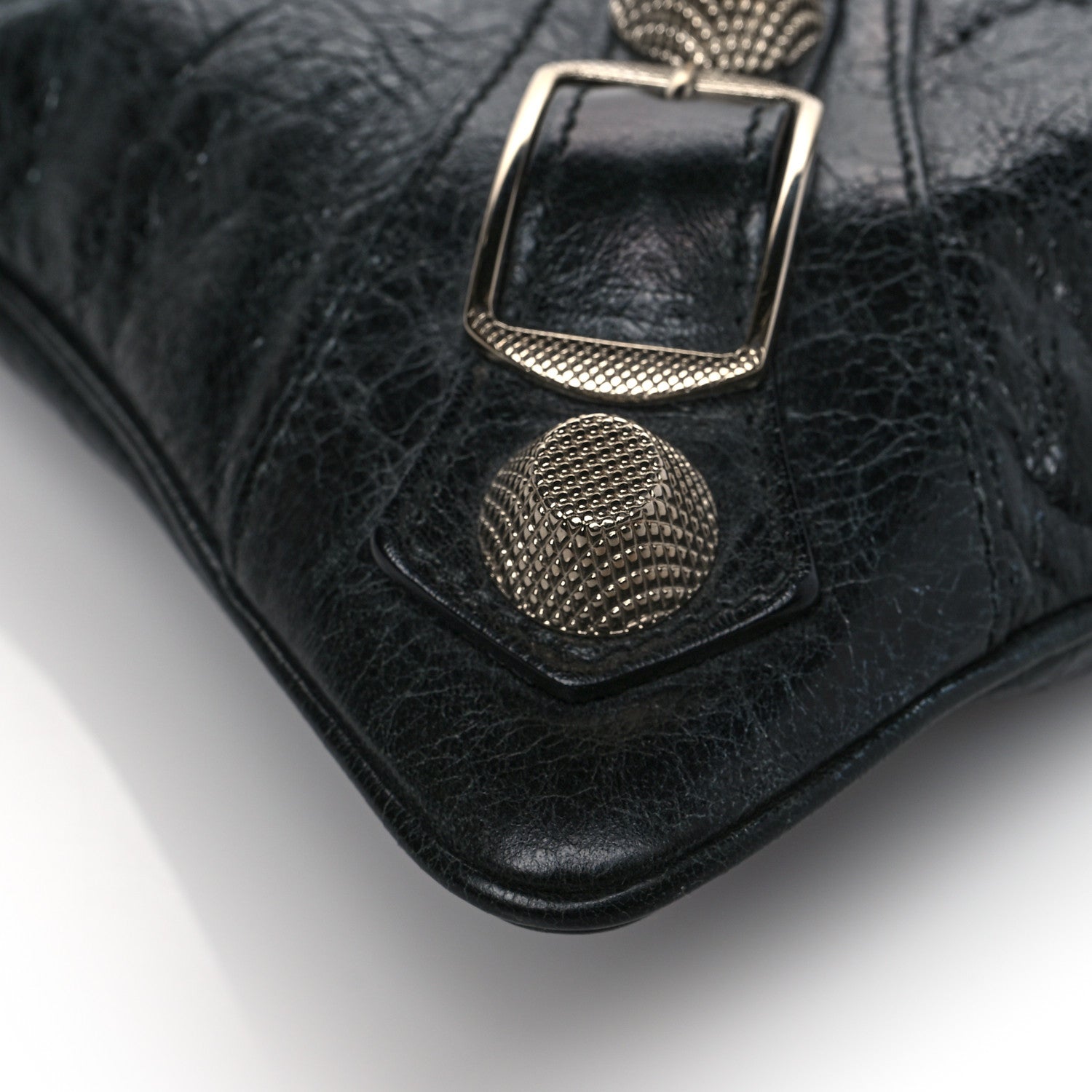 Balenciaga Chevre Giant 21 Silver Hardware Flat Handle Clutch Black 8 of 9