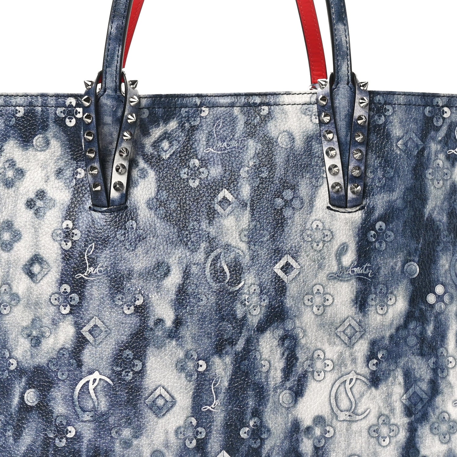Christian Louboutin Metallic Calfskin Tie Dye Spikes East West Cabata Tote Multicolor 8 of 10