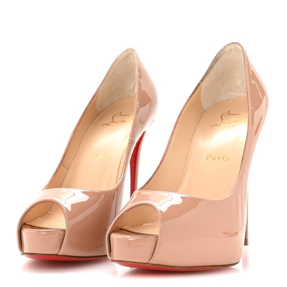 Christian Louboutin Patent New Very Prive 120 Pumps 38 Nude 4 of 7