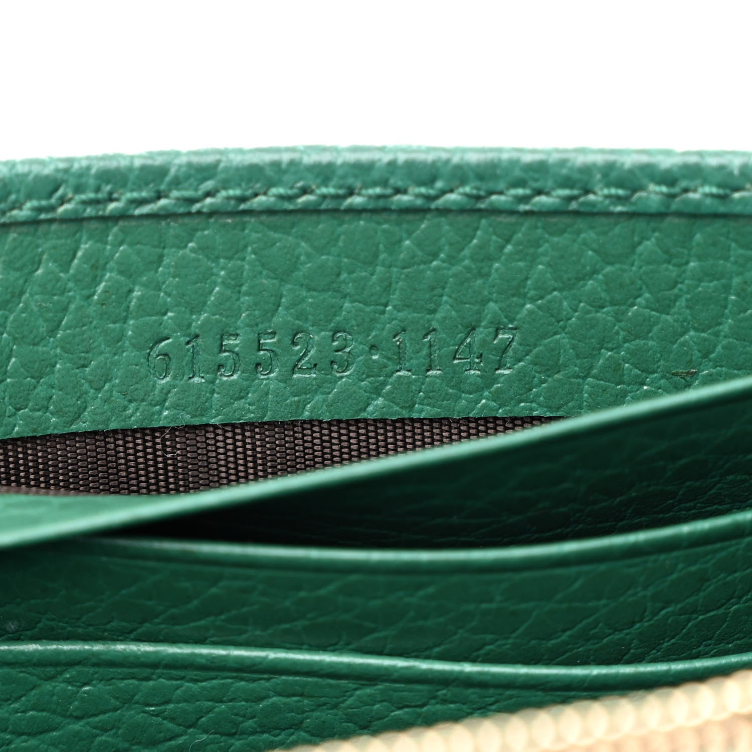Gucci Dollar Calfskin Interlocking G Chain Wallet Emerald 7 of 10