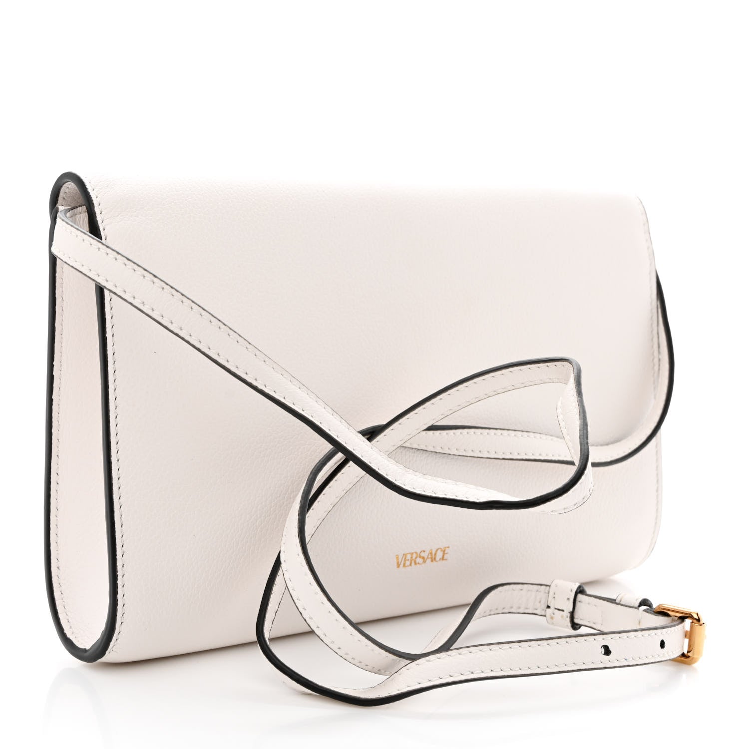 Versace Grained Calfskin La Medusa Crossbody Bag White 3 of 9