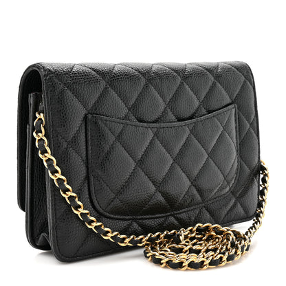 Chanel Caviar Quilted CC Turnlock Wallet On Chain WOC Black 3 of 12