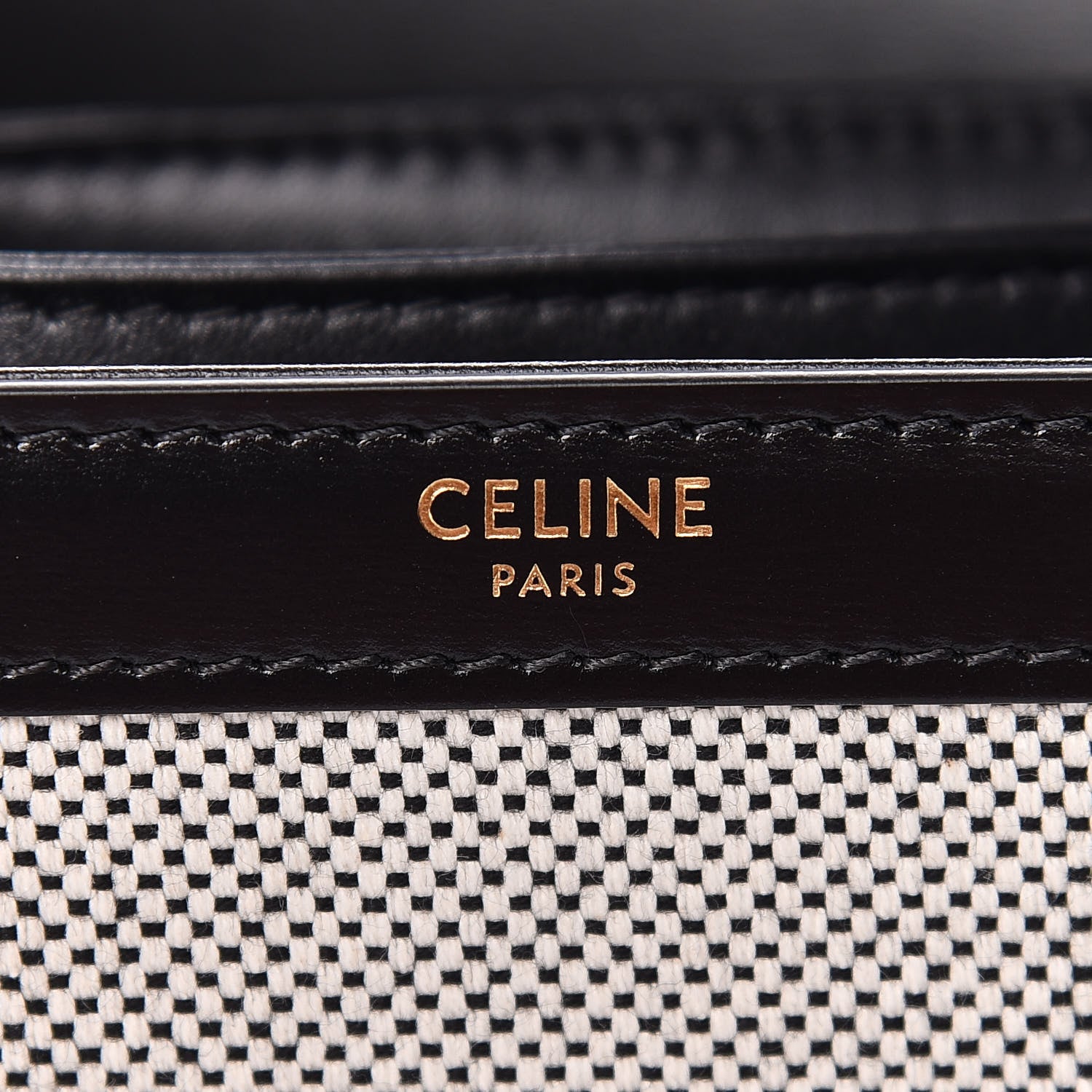 Celine Textile Natural Calfskin Large Triomphe Black 7 of 9
