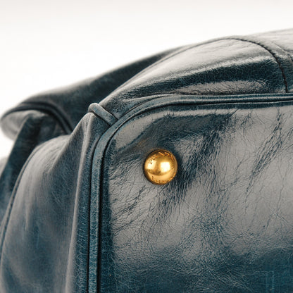 Prada Vitello Shine Tote Denim 3 of 20