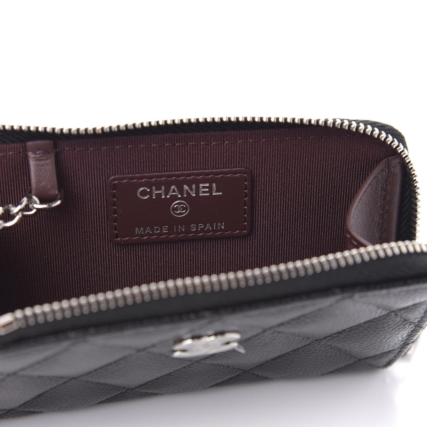 Caviar Quilted Key Holder Case Black