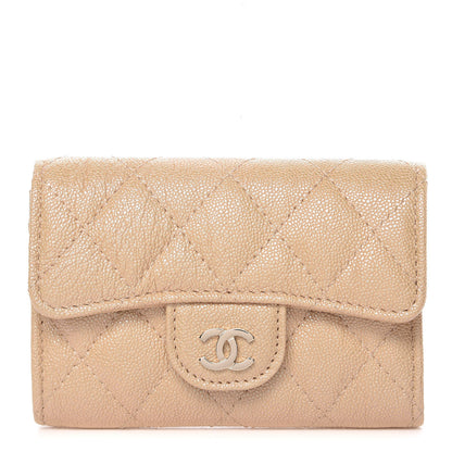 Chanel Iridescent Caviar Quilted Flap Card Holder Beige 1 of 9