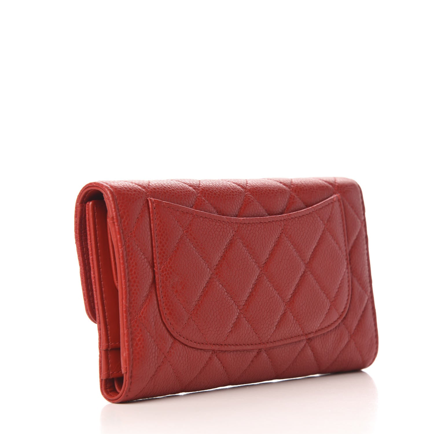 Chanel Caviar Quilted Large Flap Wallet Red 3 of 7