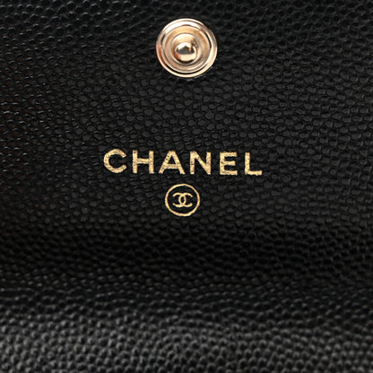 Chanel Caviar Quilted Mini Pearl On Top Coin Purse With Chain Black 7 of 11