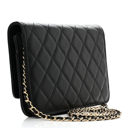 Chanel Caviar Quilted Golden Class Wallet On Chain WOC Black 3 of 13
