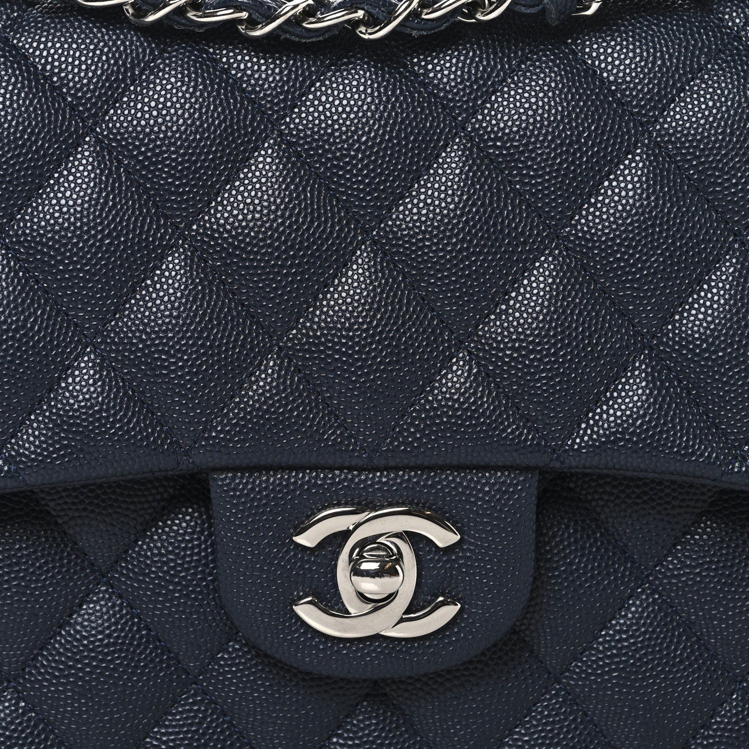 Chanel Caviar Quilted Medium Double Flap Navy 8 of 10