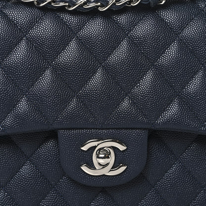 Chanel Caviar Quilted Medium Double Flap Navy 8 of 10