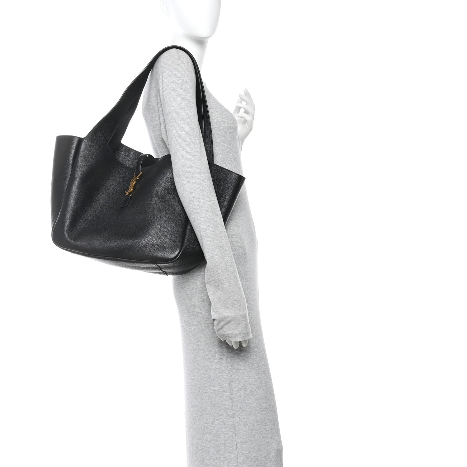 Saint Laurent Grained Deerskin Bea Tote Black 2 of 10