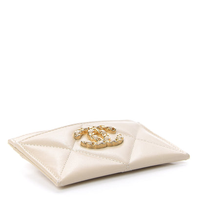 Chanel Goatskin Quilted 19 Card Holder Beige 4 of 8