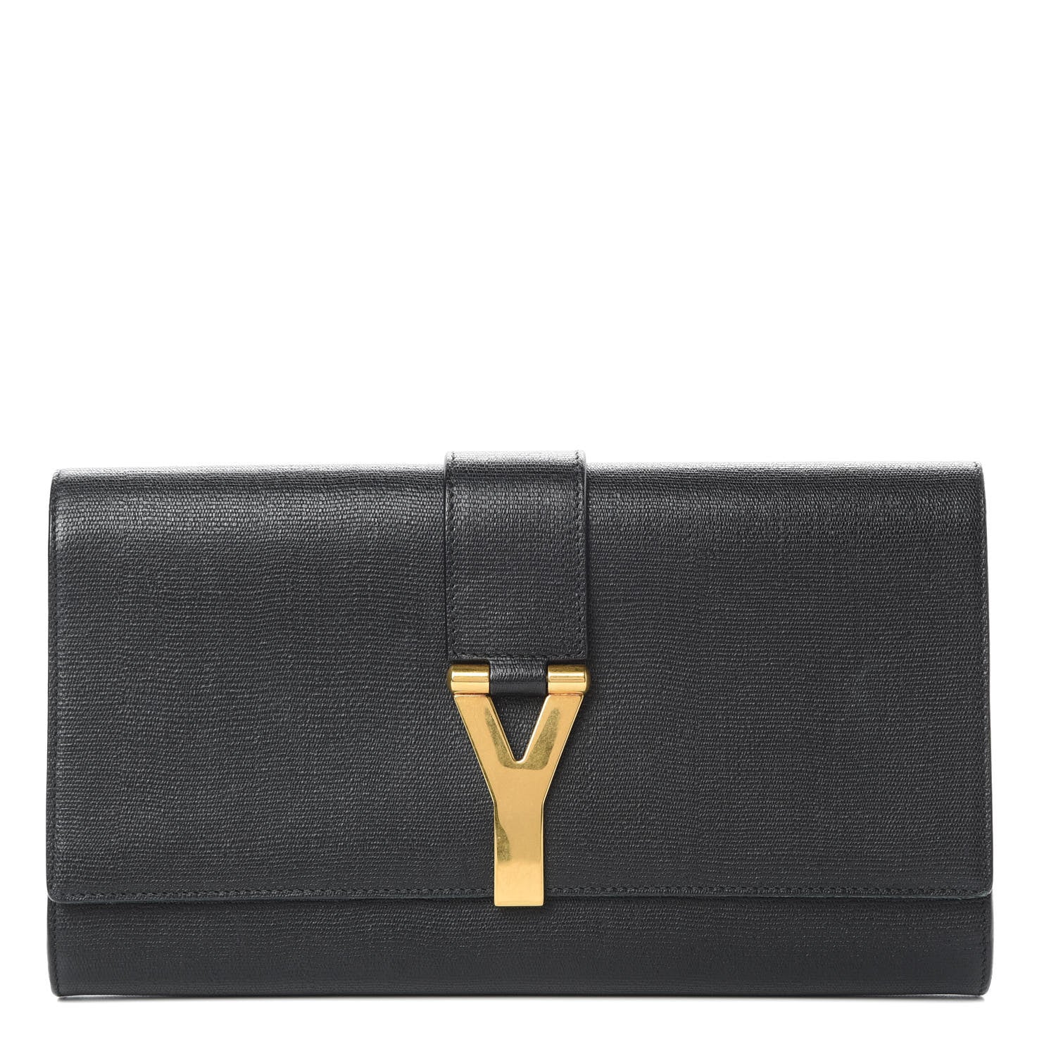 Saint Laurent Textured Calfskin Y Ligne Clutch Black 1 of 7