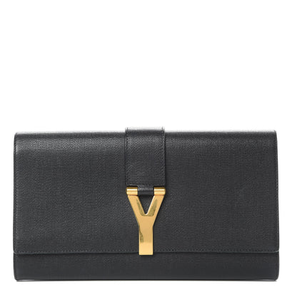 Saint Laurent Textured Calfskin Y Ligne Clutch Black 1 of 7