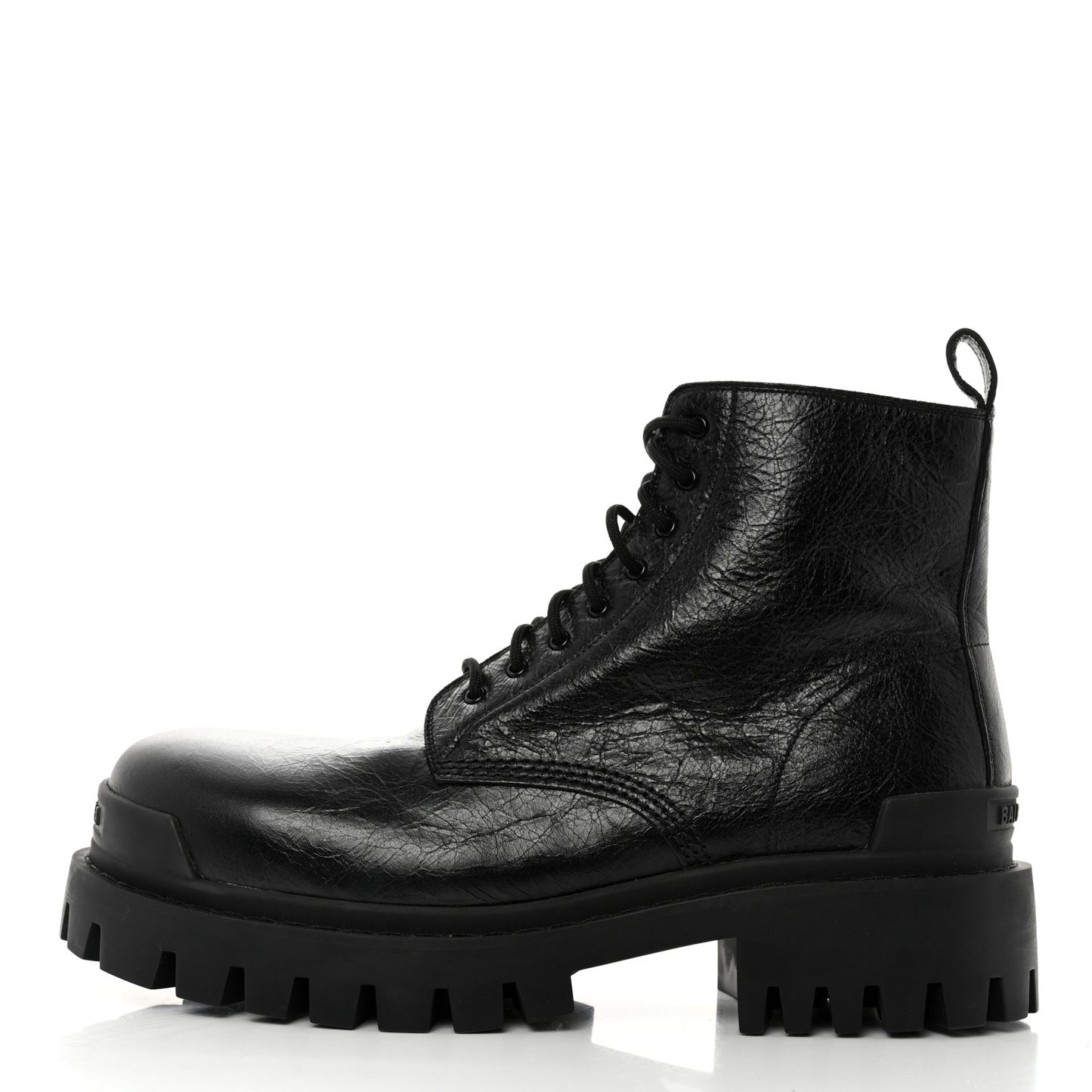 Calfskin Mens Strike 20mm Lace Up Boots 45 Black
