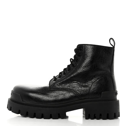 Balenciaga Calfskin Mens Strike 20mm Lace Up Boots 45 Black 1 of 8