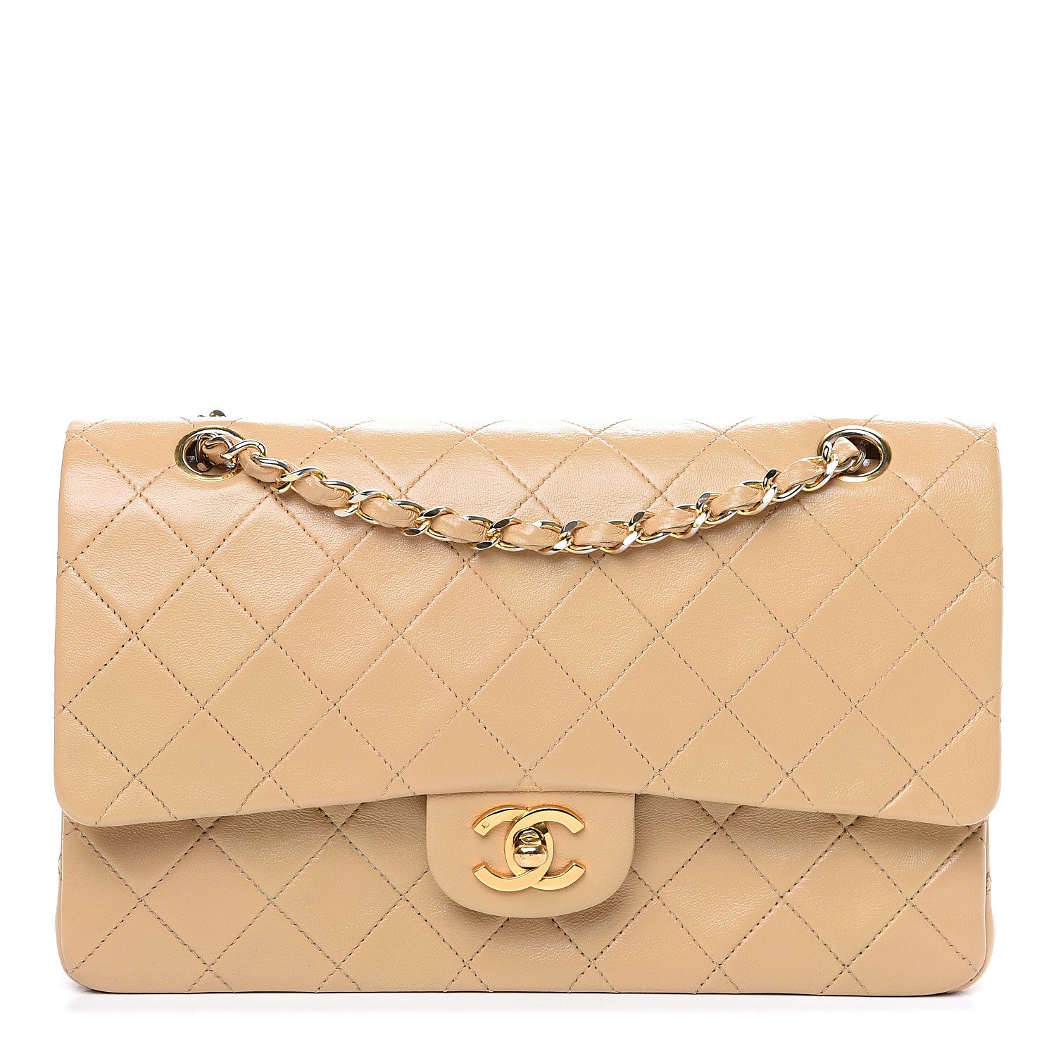 Chanel Lambskin Quilted Small Double Flap Beige 1 of 14