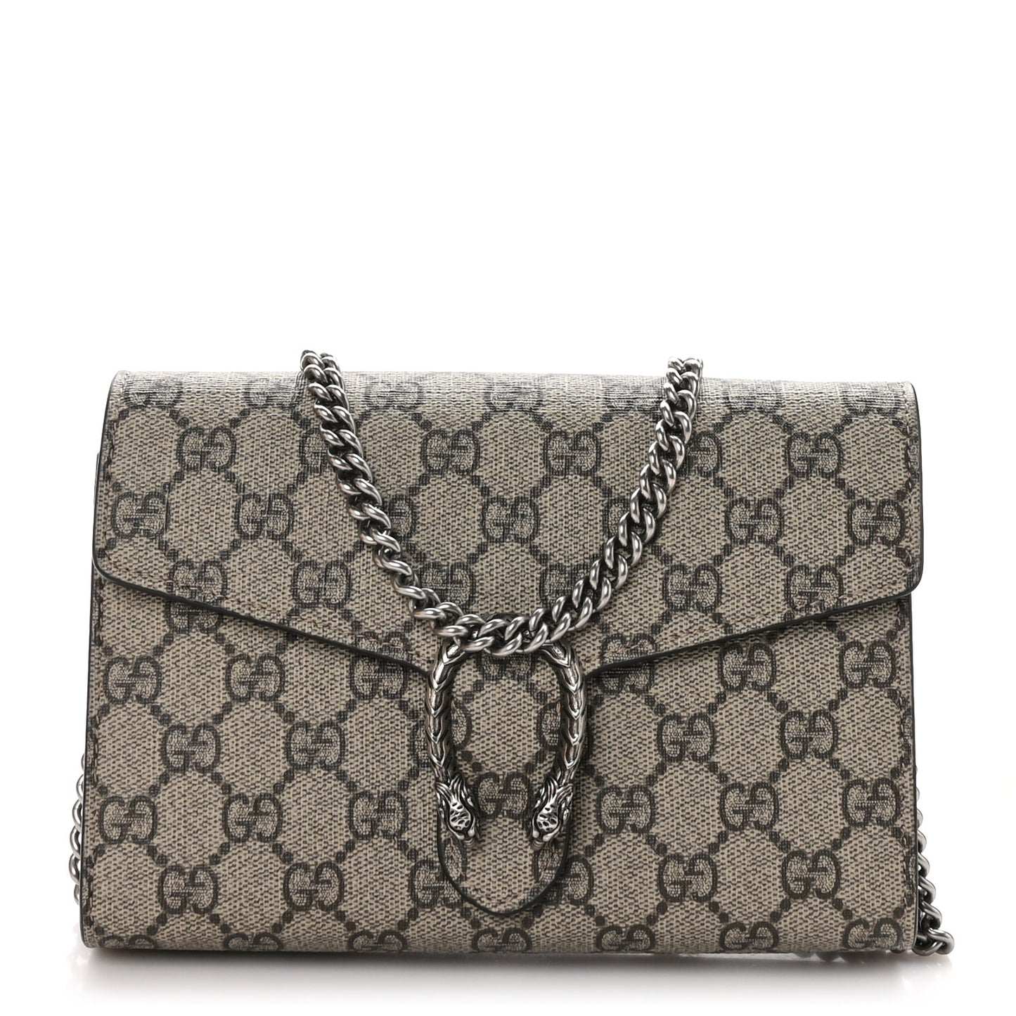 GG Supreme Monogram Mini Dionysus Chain Wallet Beige Taupe