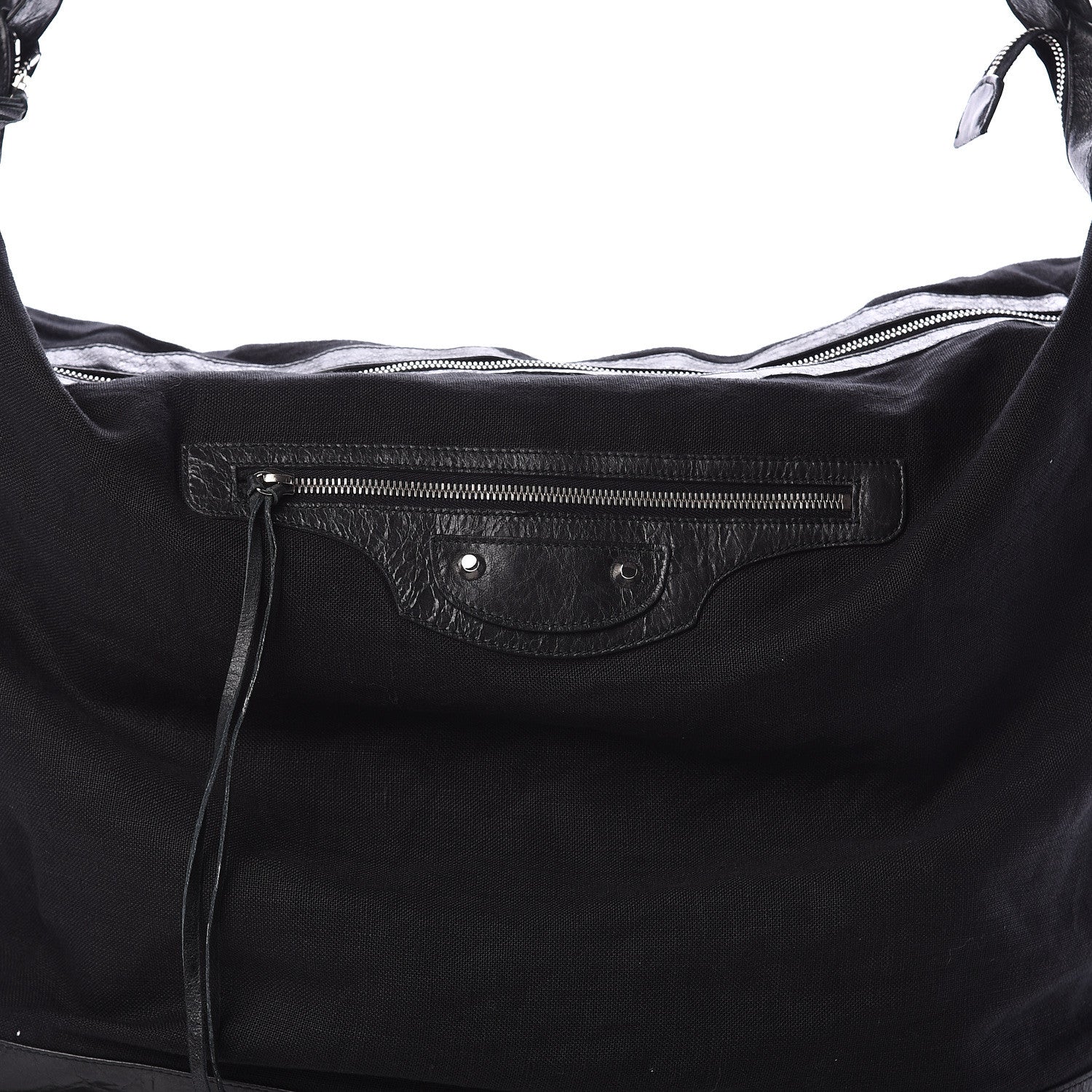 Balenciaga Chevre Canvas Classic Silver Hardware Hobo Black 6 of 8