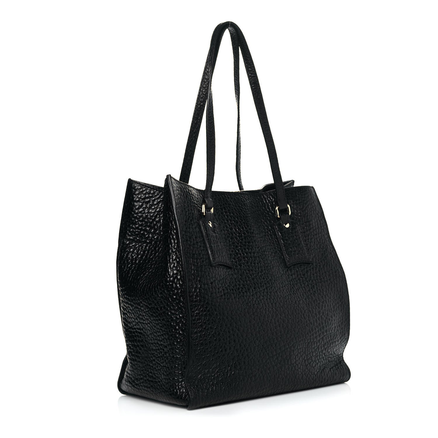 Burberry Signature Grain Medium Woodbury Tote Black 3 of 10