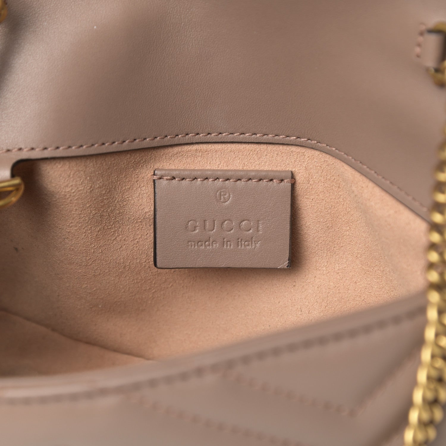 Gucci Calfskin Matelasse Super Mini GG Marmont Shoulder Bag Porcelain Rose 6 of 11