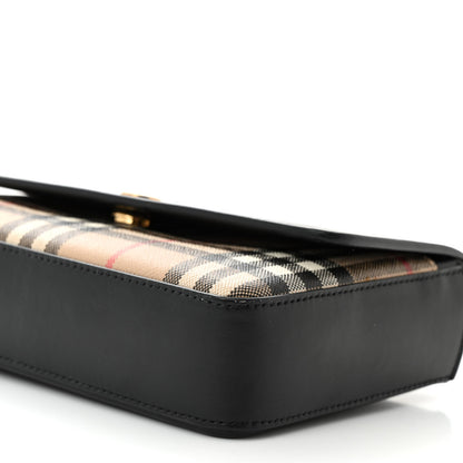 Burberry Calfskin Vintage Check New Hampshire Bag Black 11 of 11